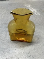 Blenko Water Bottle # 384 Topaz Retro Signed Richard Blenko Dated 2002