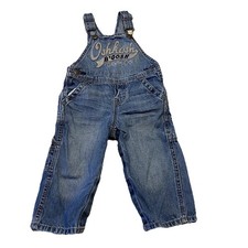 OshKosh B  Gosh Denim Co Logo Bib Overalls Baby Boy 12 Months 12m Light Wash