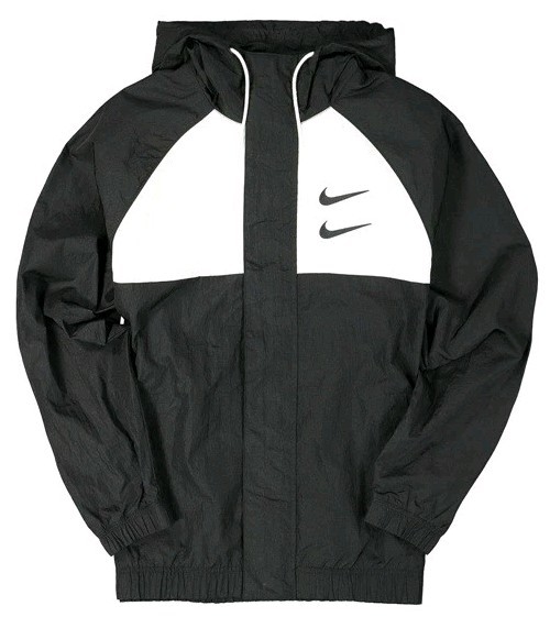 Nike Sportswear NSW Swoosh Hooded Woven Jacket Black White CJ4888