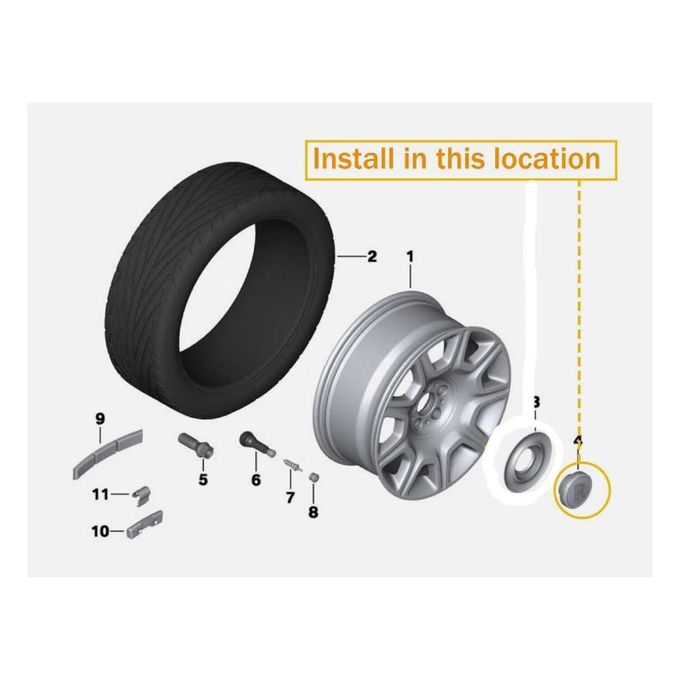 Centre Hub Cover Chrome For Rolls-Royce Ghost WRAITH DAWN 36136773460 - Image 3 of 4