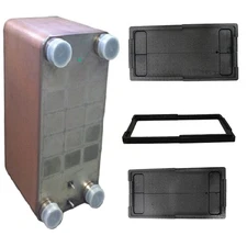 10"x20" Brazed 130 Plate Heat Exchanger [2" MPT] w/Insulation Kit