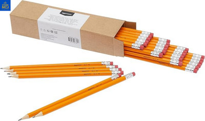 Amazon Basics #2 HB Pencils with Erasers, Pre-Sharpened, 30-Pack