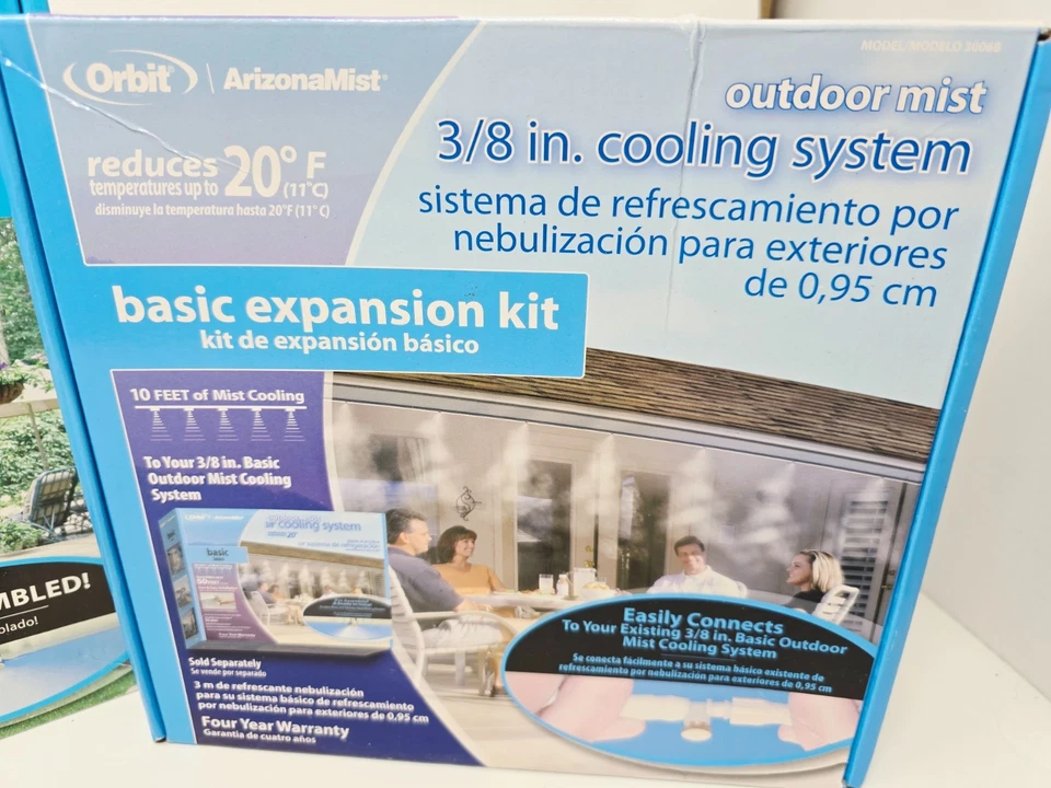 Sistema de enfriamiento por niebla exterior Orbit ArizonaMist de 3/8 pulgadas y kit de expansión adicional NUEVO Foto 2 de 4