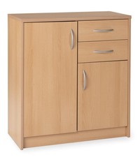 Kommode Sideboard Highboard Schrank Anrichte mit 2 Türen Schubladen Buche