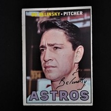 1967 Topps #447 Bo Belinsky rare Missing Line Variation -EXMT, FREE S&H!