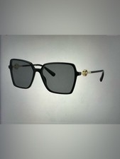 Versace Black Square Sunglasses with Gold Medallion Detail