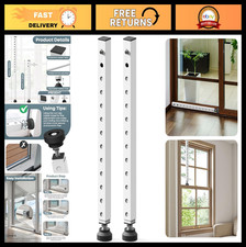 Adjustable Window Security Bar 17-33" - Sliding Door Lock with Rubber Tips, 2 Pa