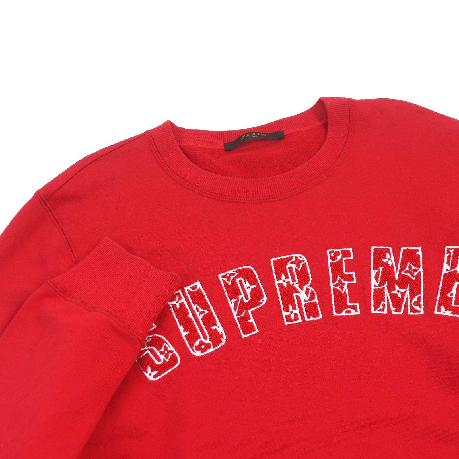 Great LOUIS VUITTON×Supreme sweat Monogram logo embroidery Red cotton mens ... thumbnail 2