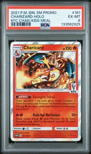Pokemon Charizard 181/SM-P KFC Kentucky Fried Chicken Promo Card PSA 6
