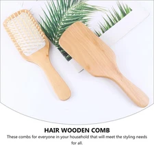 2pcs Wooden Needle Massage Comb For Hair Care Durable Wooden Handle Scalp Massag