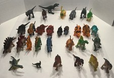 Small/Medium Dinosaur Figures Lot Of 30 Mixed Brands Various Types Colors Poses