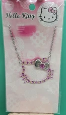 2011 Retro Hello Kitty Pave Crystal Heart Necklace Original Packaging Ez