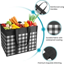 4 Pack Reusable Grocery Bags Foldable Reusable Shopping Tote Bags with Handles