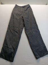 Bagatelle Pure New Wool Herringbone Wide Leg Trousers Womens Size 10 Lined Gray