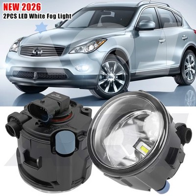 Pair Bumper LED Fogs Driving Lamps Bright White For INFINITI QX50 2014-2015