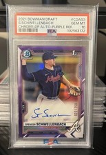 2021 Bowman Draft 1st Spencer Schwellenbach Purple Refractor Auto /250 PSA 10