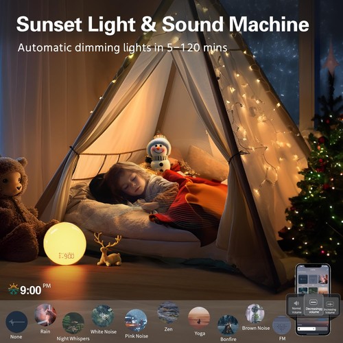 Sunrise Alarm Clock, Smart Wake-up Light Compatible with Alexa, Dual Alarms w... - Picture 6 of 7