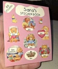 Vintage Stickers, SARA'S,name Sticker Book,unused, Mulberry Studios,(drMbx)