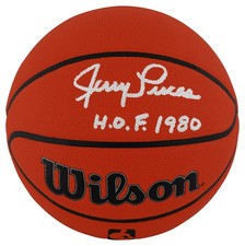 Jerry Lucas (KNICKS) Signed Wilson I/O NBA Basketball w/HOF'80 - (SCHWARTZ COA)