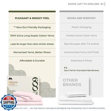 Mayfair Linen Luxury Egyptian Cotton Sheets King Size - 600 Thread Count Shee...