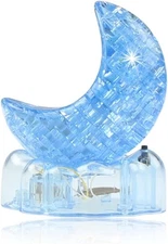 Educational Toys DIY Building Block Crystal Puzzle 3D Stereo Moon 48PCS (Blue)