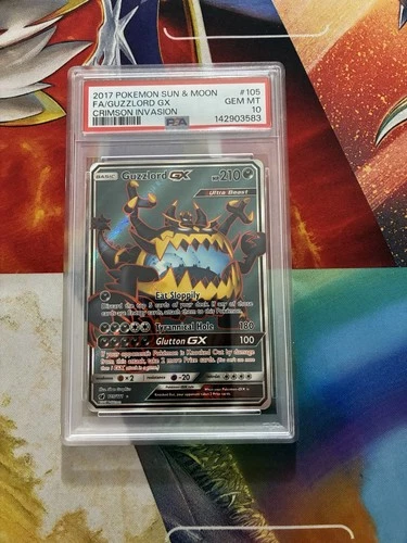 Pokemon Card Guzzlord Gx 105 Crimson Invasion  PSA 10 Fire One Owner
