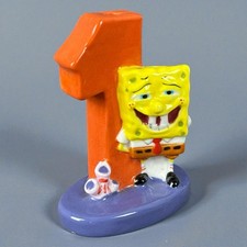 Porte-bougie Bob l’Éponge chiffre 1 anniversaire déco gâteau 