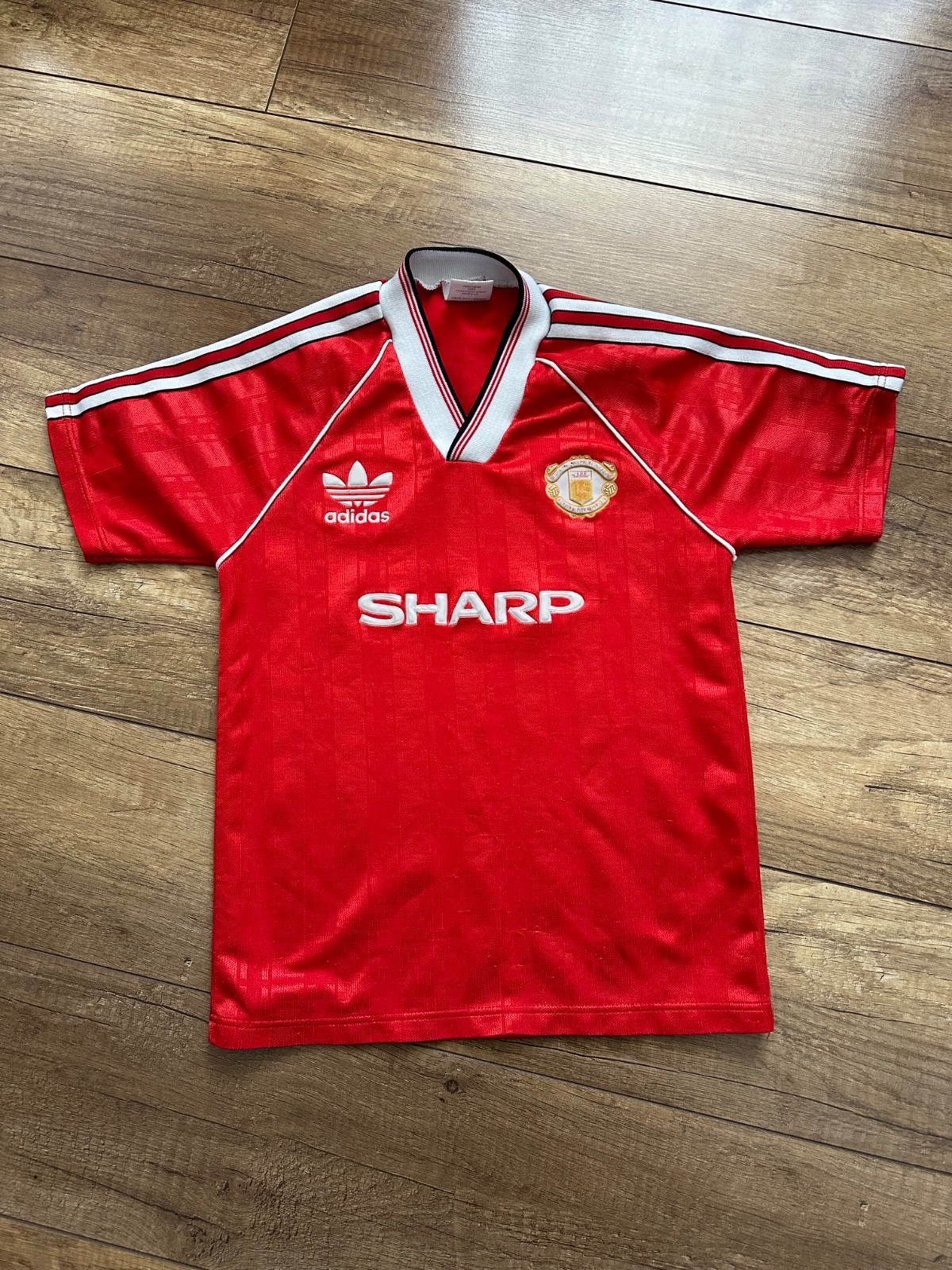 1988/1989 Adidas Manchester United Vintage Junior Soccer Jersey T-Shirt