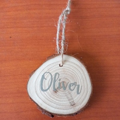 Christbaumschmuck, OLIVER, Holz, ca. 7 cm Durchmesser 
