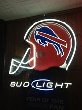 Buffalo Bills Logo Helmet Beer 24"x20" Neon Sign Light Lamp Bar Show Wall Decor