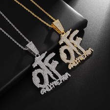 Silver Gold Iced Hip Hop Rapper OTF Pendant Necklace - Only The Family Jewelry