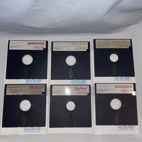TEST DRIVE II Commodore 64 / 128 5.25" Floppy SIX Game Discs Only UNTESTED 1989