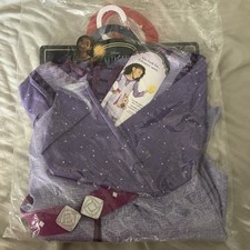 NEW Disney Wish Asha's Adventure Dress Robe Costume Dress Up Purple Outfit 4-6X