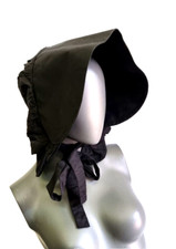 Peasant Maid Headgear Colonial Era Cap Medieval LARP Victorian Black