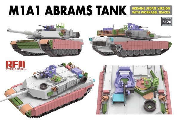 Ryefield 5120 1/35 M1A1 Abrams Tank Ukraine Update Version /W Workabel Tracks-image