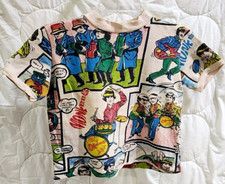 Vtg The Monkees band comic Strip ART crop top T shirt sweatshirt XS Junior YOUTH