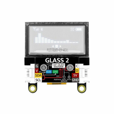 M5Stack Glass2 Unit 1.51'' OLED Extended Screen Unit for SSD1309 Driver Solution