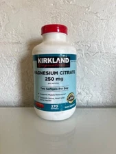 Kirkland Signature Magnesium Citrate 250mg, Supports Muscle, 270 Softgels