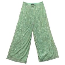 Nasty Gal Sequin Pants Green Size 6 FLAWED