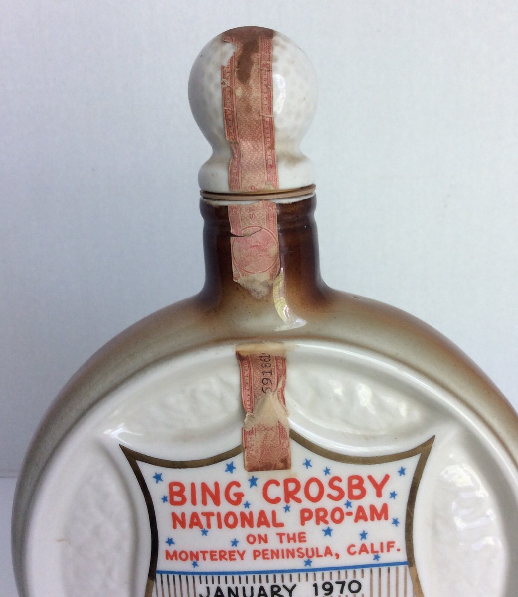 Vintage Bing Crosby National Pro-Am Jim Beam Whiskey Decanter 1970