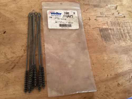 Weiler 10 pack 1/4" Hand Tube Brush .003 wire fill item # 21092