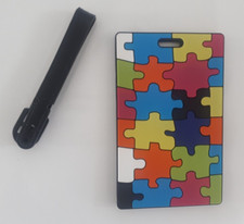 Etiquette à bagages étiquette à valise voyage avion transport "PUZZLE"