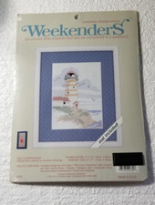 Weekenders Gull Lighthouse Cross Stitch Kit Mat Included Made in USA #02780