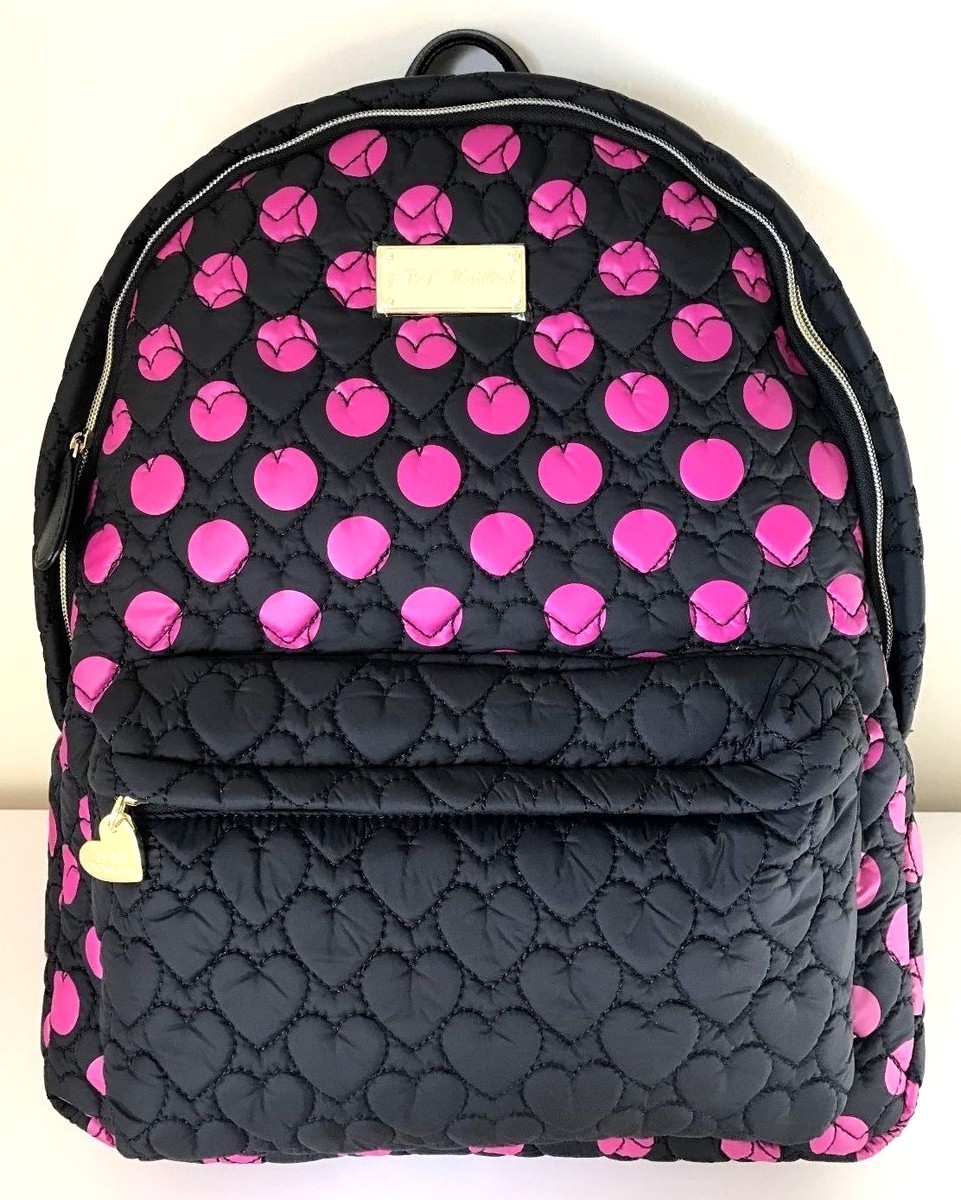 BETSEY JOHNSON Backpack Tie The Knot Quilted Hearts Nylon  display picture 1