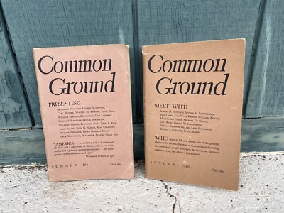 Scarce Book Common Ground Common America Political Info Summer 1941 /Autumn 1940