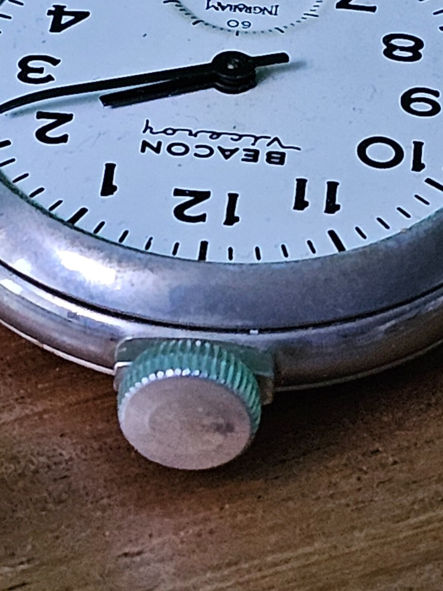 Vintage Beacon Viceroy Ingraham Pocket Watch Part Silver Tone Loose Glass Repair Vintage Beacon Viceroy Ingraham Pocket Watch Part Silver  main image 3