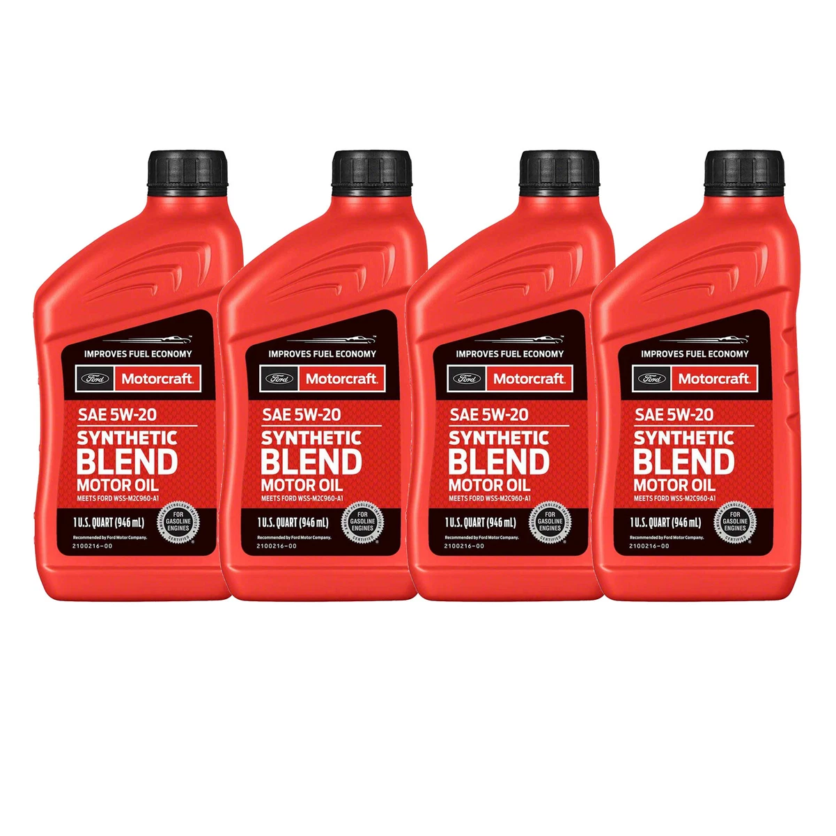 Motorcraft OEM Premium Synthetic Blend Motor Oil SAE 5W 20 4 Quart