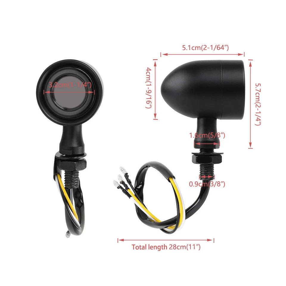 4X Motorcycle Turn Signals LED Front&Rear Lights for Harley Suzuki Yamaha Honda - Imagem 2 de 4