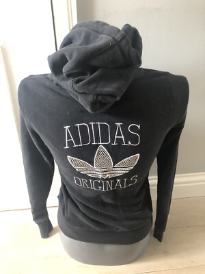 Authentic ADIDAS Orig Inals Ladies UK Black Hooded Zip