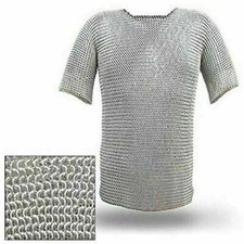 Medieval Aluminum Chainmail Shirt Butted Armor for Role Play For Men HALLOWEEN